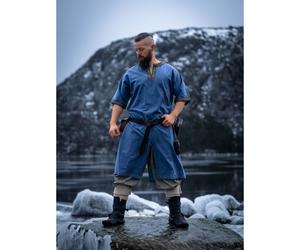 Kurzarmtunika mit Bordüre Taubenblau ""Richard"" S