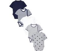 Kurzarmwickelbody TUPTAM "Wickelbody Baby Jungen Kurzarm Wickelbody 5er Set", Jungen, Gr. 62, N-Gr, blau (streifen blau streifen grau sterne blau weiß navy), Obermaterial: 100% Baumwolle CO., Bodys (4