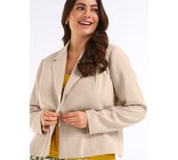 Kurzblazer SHEEGO "Kurzblazer", Damen, Gr. 50, beige, 100% Polyester, Blazer Kurzblazer (59691149-50) beige