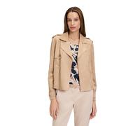 Kurzblazer BETTY BARCLAY "Damen langarm", Damen, Gr. 42, beige, Samt, Obermaterial: 95% Polyester, 5% Elasthan, gerade normal, Blazer Kurzblazer, Material (31542423-42) beige