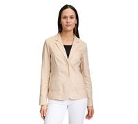 Kurzblazer BETTY BARCLAY "Damen langarm", Damen, Gr. 44, beige, Obermaterial: 33% Baumwolle, 33% Polyester, 18% Viskose, 14% Leinen, 2% Elasthan, tailliert normal, Blazer Kurzblazer, Material (8458432