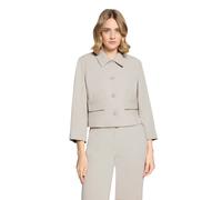 Kurzblazer BETTY BARCLAY "Damen mit 3/4 Arm", Damen, Gr. 46, grau beige, Obermaterial: 96% Polyester, 4% Elasthan; Futter: 100% Polyester, gerade normal, Blazer Kurzblazer (33591328-46) grau beige