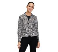 Kurzblazer BETTY BARCLAY "Damen mit Animalprint", Damen, Gr. 40, schwarz-weiß (weiß, schwarz), Obermaterial: 97% Baumwolle, 3% Elasthan, tailliert normal, Blazer Kurzblazer, Material (84290601-40) wei