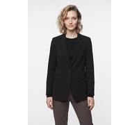 Kurzblazer BOSS ORANGE "Jabla Premium Damenmode", Damen, Gr. 44, schwarz, Crêpe, Obermaterial: 87% Polyester, 13% Elasthan, tailliert hüftbedeckend, Blazer Kurzblazer, aus knitterarmem Krepp (55378208