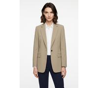 Kurzblazer BOSS ORANGE "Jabla Premium Damenmode", Damen, Gr. 46, beige (open grün 366), Crêpe, Obermaterial: 87% Polyester, 13% Elasthan, unifarben, tailliert hüftbedeckend, Blazer Kurzblazer, aus kni