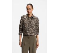Kurzblazer BOSS ORANGE "Janima Premium Damenmode", Damen, Gr. 38, braun (open miscellaneous 960), Web, Obermaterial: 68% Baumwolle, 29% Polyester, 3% Elasthan, gemustert, regular fit hüftlang, mit Sch