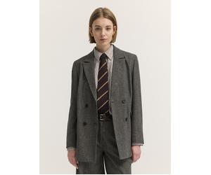 Kurzblazer BUGATTI "Regular Fit", Damen, Gr. 34, 290, schwarz, 37% Polyester, 35% Wolle, 13% Polyamid, 13% Viskose, 2% Elasthan, unifarben, regular fit, Blazer Kurzblazer, Regular Fit Wollmix Zweireih