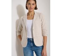 Kurzblazer CECIL, Damen, Gr. L (42), cashmere beige melange, Web, 88% Baumwolle, 10% Polyester, 2% Elasthan, unifarben, normal normal, V-Ausschnitt, abgesteppt, Blazer Kurzblazer, mit Struktur (352331