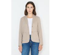 Kurzblazer CECIL, Damen, Gr. L (42), creamy weiß, Stoff, 79% Polyester, 18% Viskose, 3% Elasthan, unifarben, regular fit normal, V-Ausschnitt, abgesteppt, Blazer Kurzblazer (66023322-L) creamy weiß