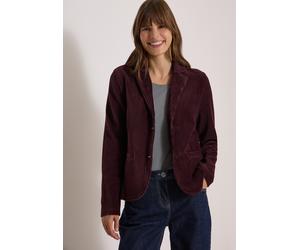 Kurzblazer CECIL, Damen, Gr. M (40), lila (berry rot), Web, 67% Baumwolle, 28% Polyester, 5% Elasthan, unifarben, regular fit normal, V-Ausschnitt, abgesteppt, Blazer Kurzblazer, aus Jersey in Unifarb