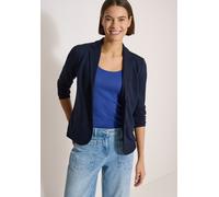 Kurzblazer CECIL, Damen, Gr. S (38), urban dunkelblau, Stoff, 74% Viskose, 24% Polyester, 2% Elasthan, unifarben, regular fit normal, V-Ausschnitt, normaler Saum, Blazer Kurzblazer, mit Reverskragen,