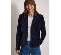 Kurzblazer CECIL, Damen, Gr. XL (44), blau (urban dunkelblau), Web, 67% Baumwolle, 28% Polyester, 5% Elasthan, unifarben, regular fit normal, V-Ausschnitt, abgesteppt, Blazer Kurzblazer, aus Jersey in