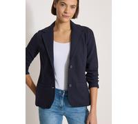 Kurzblazer CECIL, Damen, Gr. XL (44), urban dunkelblau, Web, 88% Baumwolle, 10% Polyester, 2% Elasthan, unifarben, normal normal, V-Ausschnitt, abgesteppt, Blazer Kurzblazer, mit Struktur (74178839-XL