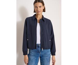 Kurzblazer CECIL, Damen, Gr. XS (36), urban dunkelblau, Web, Obermaterial: 53% Baumwolle, 47% Nylon. Futter: 100% Polyester, unifarben, normal normal, V-Ausschnitt, elastischer Bund, Blazer Kurzblazer