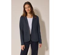 Kurzblazer CECIL, Damen, Gr. XXL (46), blau (universal blau), Stoff, 72% Viskose, 24% Polyamid, 4% Elasthan, unifarben, gerade normal, V-Ausschnitt, Bündchen, Blazer Kurzblazer, aus softem Materialmix
