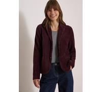 Kurzblazer CECIL, Damen, Gr. XXL (46), lila (berry rot), Web, 67% Baumwolle, 28% Polyester, 5% Elasthan, unifarben, regular fit normal, V-Ausschnitt, abgesteppt, Blazer Kurzblazer, aus Jersey in Unifa