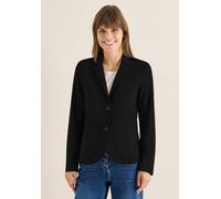 Kurzblazer CECIL, Damen, Gr. XXL (46), schwarz, Stoff, 72% Polyester, 24% Viskose, 4% Elasthan, unifarben, normal normal, V-Ausschnitt, abgesteppt, Blazer Kurzblazer, mit Reverskragen (67891811-XXL) s