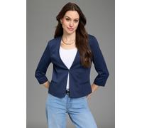 Kurzblazer LAURA SCOTT, Damen, Gr. 40, dunkelblau, Milano Rib, Obermaterial: 76% Polyester, 20% Viskose, 4% Elasthan. Futter: 100% Polyester, unifarben, figurbetont, Blazer Kurzblazer, aus elastischer