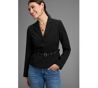 Kurzblazer LAURA SCOTT, Damen, Gr. 40, schwarz, Web, Obermaterial: 90% Polyester, 10% Elasthan. Futter: 100% Polyester, unifarben, figurbetont, Blazer Kurzblazer, mit passendem, abnhembarem Gürtel (26