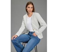 Kurzblazer LAURA SCOTT, Damen, Gr. 46, grau melange, Sweatware, Obermaterial: 60% Polyester, 40% Baumwolle. Futter: 100% Polyester, meliert, figurbetont kurz, Blazer Kurzblazer, femininer Stil, aus Po