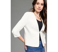 Kurzblazer LAURA SCOTT, Damen, Gr. 46, sanftes weiß, Milano Rib, Obermaterial: 76% Polyester, 20% Viskose, 4% Elasthan. Futter: 100% Polyester, unifarben, figurbetont, Blazer Kurzblazer, aus elastisch