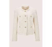 Kurzblazer MADELEINE "Blazer Eleganter Kurzblazer mit Taschen", Damen, Gr. 42, grau (kiesel), Obermaterial: 53% Polyester PES. 47% Baumwolle CO., Modern, normal, Blazer Kurzblazer (12804911-42) kiesel