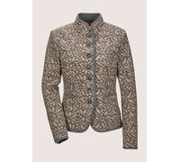 Kurzblazer MADELEINE "Kurzblazer Verkürzter Wollblazer mit Stehkragen, Taschen", Damen, Gr. 42, beige (taupe, graphit), Obermaterial: 60% Polyester PES. 37% Wolle WO. 3% Elasthan EL., Modern, normal,
