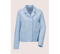 Kurzblazer MADELEINE "Kurzblazer Wollblazer mit Klappkragen und Pattentaschen", Damen, Gr. 40, blau (bleu), Obermaterial: 100% Schurwolle WV., Modern, normal, Blazer Kurzblazer, Wollblazer in Leichtve