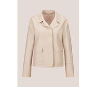 Kurzblazer MADELEINE "Kurzblazer Wollblazer mit Klappkragen und Pattentaschen", Damen, Gr. 46, grau (kiesel), Obermaterial: 100% Schurwolle WV., Modern, normal, Blazer Kurzblazer, Wollblazer in Leicht