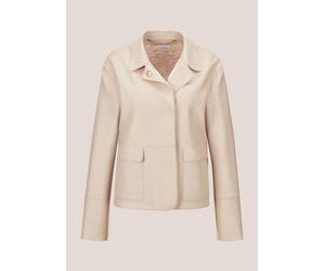 Kurzblazer MADELEINE "Kurzblazer Wollblazer mit Klappkragen und Pattentaschen", Damen, Gr. 48, grau (kiesel), Obermaterial: 100% Schurwolle WV., Modern, normal, Blazer Kurzblazer, Wollblazer in Leicht