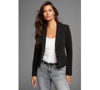 Kurzblazer MELROSE, Damen, Gr. 42, schwarz, Web, Obermaterial: 95% Polyester, 5% Elasthan. Futter: 100% Polyester, unifarben, sehr figurbetont kurz, Blazer Kurzblazer, Topseller (419239-42) schwarz