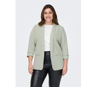 Kurzblazer ONLY CARMAKOMA "CARELLY 3/4 LIFE BLAZER WVN", Damen, Gr. 42, desert sage, Web, Obermaterial: 95% Polyester, 5% Elasthan, unifarben, regular fit, V-Ausschnitt, Blazer Kurzblazer (75570000-42