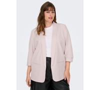 Kurzblazer ONLY CARMAKOMA "CARELLY 3/4 LIFE BLAZER WVN", Damen, Gr. 42, rosa (burnished lila detail:melange), Web, Obermaterial: 95% Polyester, 5% Elasthan, meliert, regular fit hüftbedeckend, V-Aussc