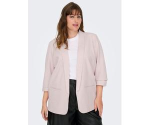 Kurzblazer ONLY CARMAKOMA "CARELLY 3/4 LIFE BLAZER WVN", Damen, Gr. 46, rosa (burnished lila detail:melange), Web, Obermaterial: 95% Polyester, 5% Elasthan, meliert, regular fit hüftbedeckend, V-Aussc