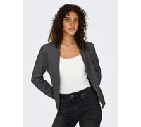 Kurzblazer ONLY "ONLADDY L/S HARRINGBONE BLAZER CC TLR", Damen, Gr. 36, grau (dunkelgrau melange), Web, Obermaterial: 45% Polyamid, 36% Polyester, 15% Viskose, 4% Elasthan, meliert, unifarben, regular