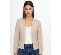 Kurzblazer ONLY "ONLADDY-LINEA L/S SHORT BLAZER CC TLR", Damen, Gr. 32, beige (humus detail:melange), Web, Obermaterial: 65% Polyester, 35% Baumwolle, meliert, regular fit normal, tiefer V-Ausschnitt,