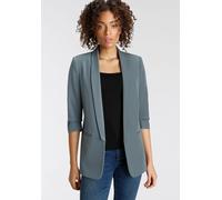 Kurzblazer ONLY "ONLELLA - Femininer Blazer mit 3/4-Ärmeln und Raffung", Damen, Gr. 34 (XS), grün (balsam grün), Web, Obermaterial: 95% Polyester, 5% Elasthan. Futter: 100% Polyester, unifarben, V-Aus