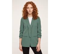 Kurzblazer ONLY "ONLELLA - Femininer Blazer mit 3/4-Ärmeln und Raffung", Damen, Gr. 38 (M), grün (balsam grün), Web, Obermaterial: 95% Polyester, 5% Elasthan. Futter: 100% Polyester, unifarben, V-Auss