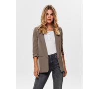 Kurzblazer ONLY "ONLELLY 3/4 LIFE BLAZER TLR NOOS", Damen, Gr. 36S, braun (walnut), Web, Obermaterial: 95% Polyester, 5% Elasthan, unifarben, sehr figurbetont normal, Blazer Kurzblazer, Materialmix, r