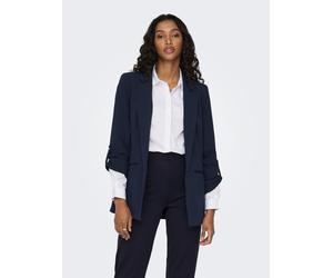 Kurzblazer ONLY "ONLKAYLE-ORLEEN 3/4 BLAZER TLR NOOS", Damen, Gr. 34XS, blau (night sky), Web, Obermaterial: 92% Polyester, 8% Elasthan, unifarben, regular fit normal, Blazer Kurzblazer, Materialmix,