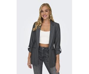 Kurzblazer ONLY "ONLKAYLE-ORLEEN 3/4 BLAZER TLR NOOS", Damen, Gr. 34XS, grau (medium grau melange), Web, Obermaterial: 92% Polyester, 8% Elasthan, meliert, regular fit normal, Blazer Kurzblazer, Mater