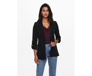 Kurzblazer ONLY "ONLKAYLE-ORLEEN 3/4 BLAZER TLR NOOS", Damen, Gr. 36S, schwarz, Web, Obermaterial: 92% Polyester, 8% Elasthan, unifarben, regular fit normal, Blazer Kurzblazer, Materialmix, regular fi