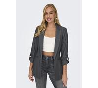 Kurzblazer ONLY "ONLKAYLE-ORLEEN 3/4 BLAZER TLR NOOS", Damen, Gr. 38M, grau (medium grau melange), Web, Obermaterial: 92% Polyester, 8% Elasthan, meliert, regular fit normal, Blazer Kurzblazer, Materi