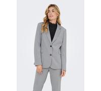 Kurzblazer ONLY "ONLLYKKE LIFE L/S FIT BLAZER TLR", Damen, Gr. 40, grau (light grau melange), Web, Obermaterial: 76% Polyester, 21% Viskose, 3% Elasthan, unifarben, Modisch, V-Ausschnitt, Blazer (6845