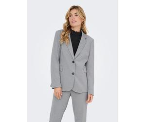 Kurzblazer ONLY "ONLLYKKE LIFE L/S FIT BLAZER TLR", Damen, Gr. 40, grau (light grau melange), Web, Obermaterial: 76% Polyester, 21% Viskose, 3% Elasthan, unifarben, V-Ausschnitt, Blazer Kurzblazer (68