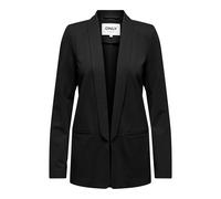 Kurzblazer ONLY "ONLPOPTRASH-ELLY LIFE L/S BLAZER TLR", Damen, Gr. 34, schwarz, Milano Rib, Obermaterial: 63% Viskose, 32% Nylon, 5% Elasthan, unifarben, regular fit normal, tiefer V-Ausschnitt, Blaze