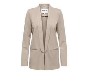 Kurzblazer ONLY "ONLPOPTRASH-ELLY LIFE L/S BLAZER TLR", Damen, Gr. 42, pure cashmere, Milano Rib, Obermaterial: 63% Viskose, 32% Nylon, 5% Elasthan, unifarben, regular fit normal, tiefer V-Ausschnitt,