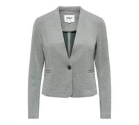 Kurzblazer ONLY "ONLSELKIE L/S MEL FIT BLAZER TLR", Damen, Gr. 40, grau (balsam grün detail:melange), Jersey, Obermaterial: 66% Polyester, 34% Baumwolle, meliert, regular fit taillenbedeckt, V-Ausschn