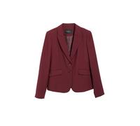 Kurzblazer S.OLIVER BLACK LABEL, Damen, Gr. 40, rot (maroon rot), Web, Obermaterial: 47% Polyester, 47% Viskose, 6% Elasthan, unifarben, festlich, slim fit hüftlang, Blazer Kurzblazer, Reverskragen Sl