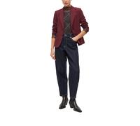 Kurzblazer S.OLIVER BLACK LABEL, Damen, Gr. 46, maroon rot, Web, Obermaterial: 47% Polyester, 47% Viskose, 6% Elasthan, unifarben, festlich, slim fit hüftlang, Blazer Kurzblazer, Reverskragen Slim-Fit